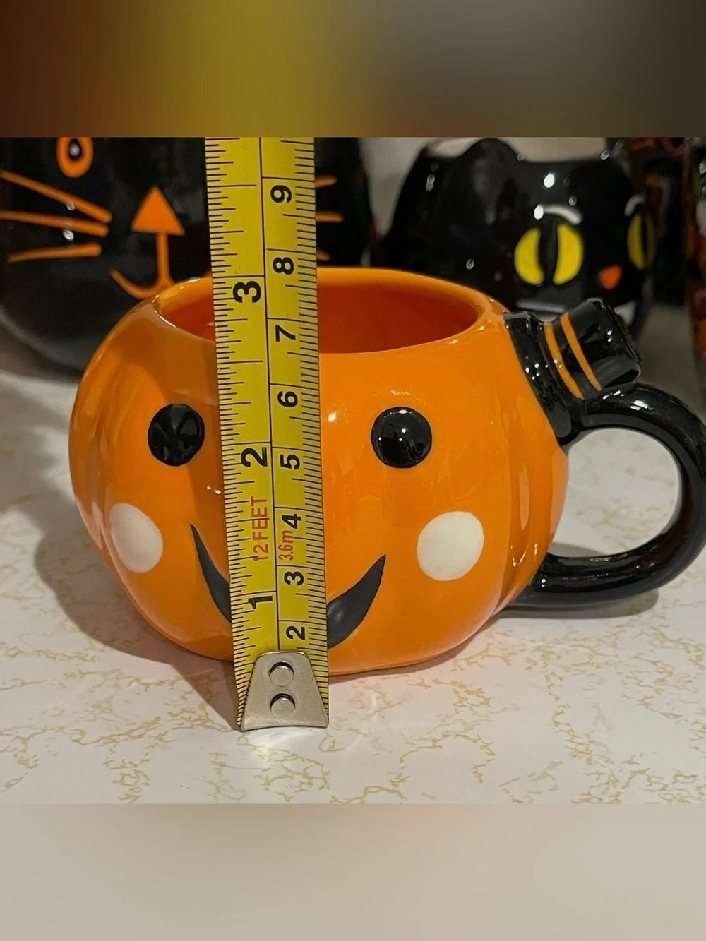 Hyde & Eek! Jack-O-Lantern Decorative Mug Pumpkin Top Hat Small Cup Halloween